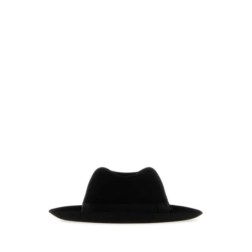 Borsalino Men Black Felt 50 Grammi Hat